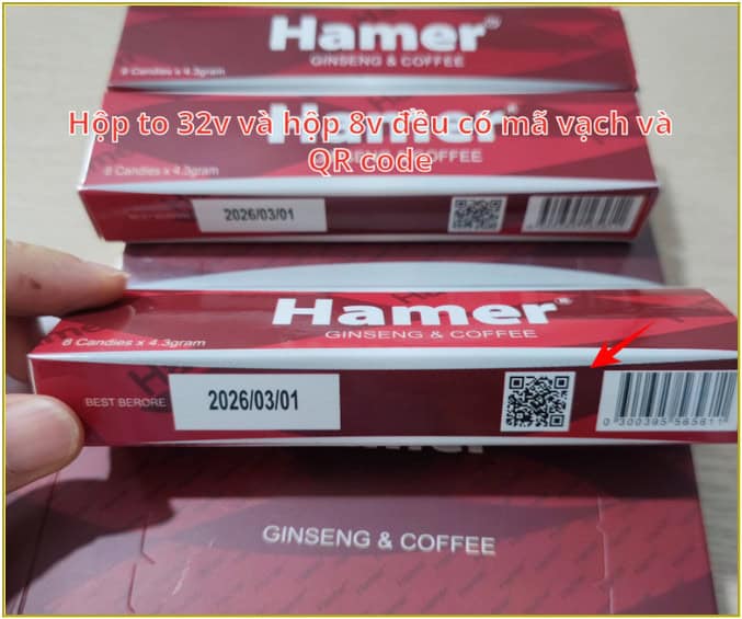 Mã QR trên hộp Hamer chính hãng - Quét Zalo ra thông tin và hạn sử dụng