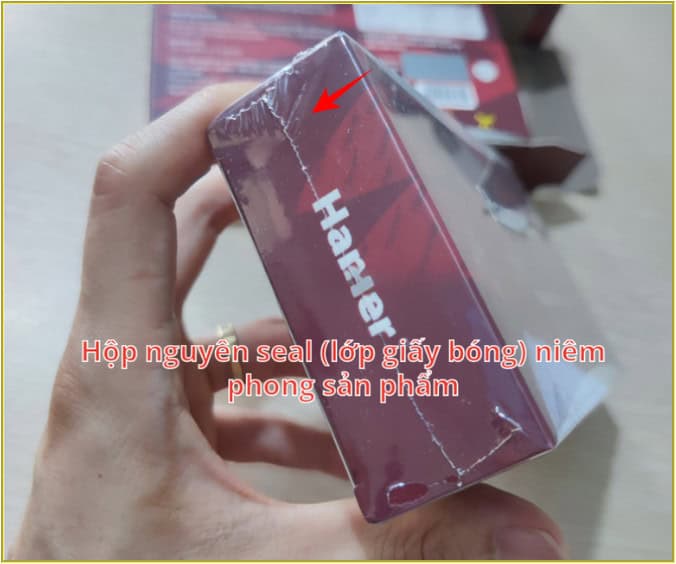 Viên kẹo Hamer chính hãng có chữ Hamer và cờ Mỹ dập nổi