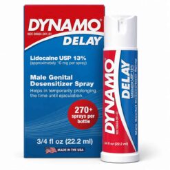 Hộp và chai xịt Dynamo Delay Lidocaine USP 13% 22.2ml chính hãng Mỹ