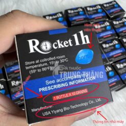 Chi tiết thông tin trên vỏ hộp Rocket 1H chính hãng Mỹ gồm hình viên thuốc và nhà máy sản xuất - Nhà thuốc Trung Thắng