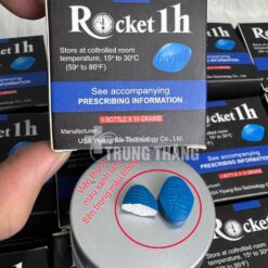 Viên uống Rocket 1H chính hãng Mỹ màu xanh lam bẻ đôi lộ lõi trắng bên trong - Nhà thuốc Trung Thắng