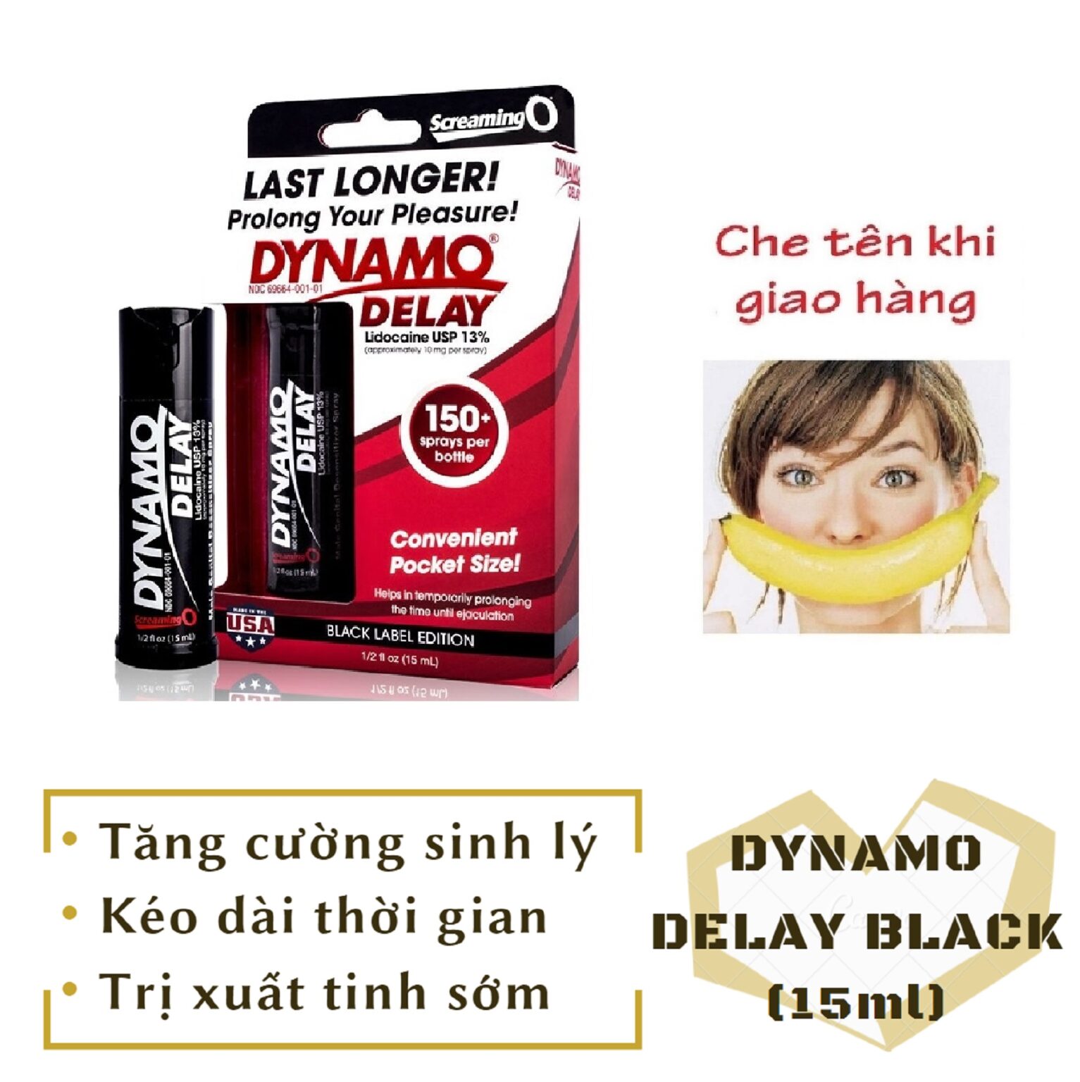 Xịt kéo dài quan hệ Dynamo Delay Black mới 2025 - Kéo dài thời gian, giữ vững phong độ, tác dụng lên đến vài giờ - Ảnh 5