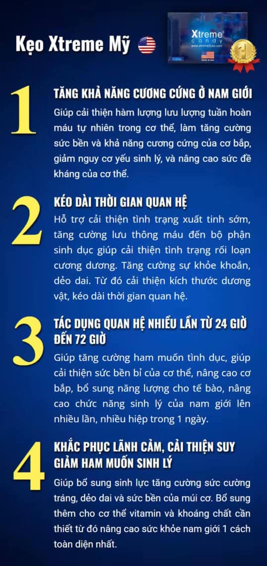 Tác dụng kẹo sâm Xtreme Candy