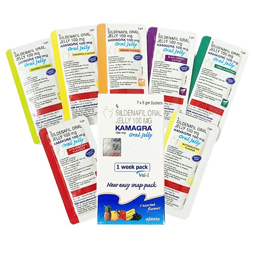 Thạch Kama gra Oral Jelly 100mg hộp 7 gói - Thuốc cường dương nam giới, kéo dài quan hệ, giúp đạt khoái cảm cực đỉnh