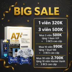 Banner ưu đãi Big Sale Kẹo sâm A7 chính hãng Mỹ với nhiều mức giá hấp dẫn - Nhà thuốc Trung Thắng