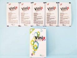 Tem ngậm Vinix chính hãng Hàn Quốc năm gói tem xếp hàng cùng hộp sản phẩm - Nhà thuốc Trung Thắng