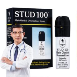 Bác sĩ tư vấn bên hộp và chai xịt Stud 100 chính hãng Anh Quốc - Nhà thuốc Trung Thắng