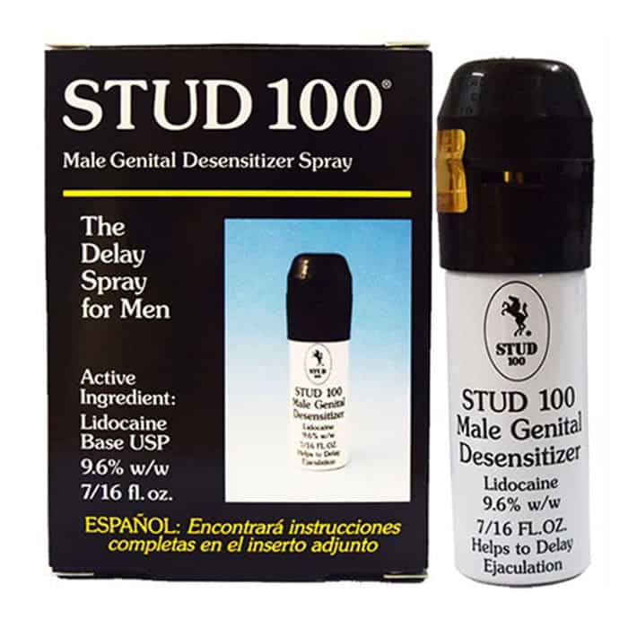 Cận cảnh hộp và chai xịt Stud 100 chính hãng Anh Quốc