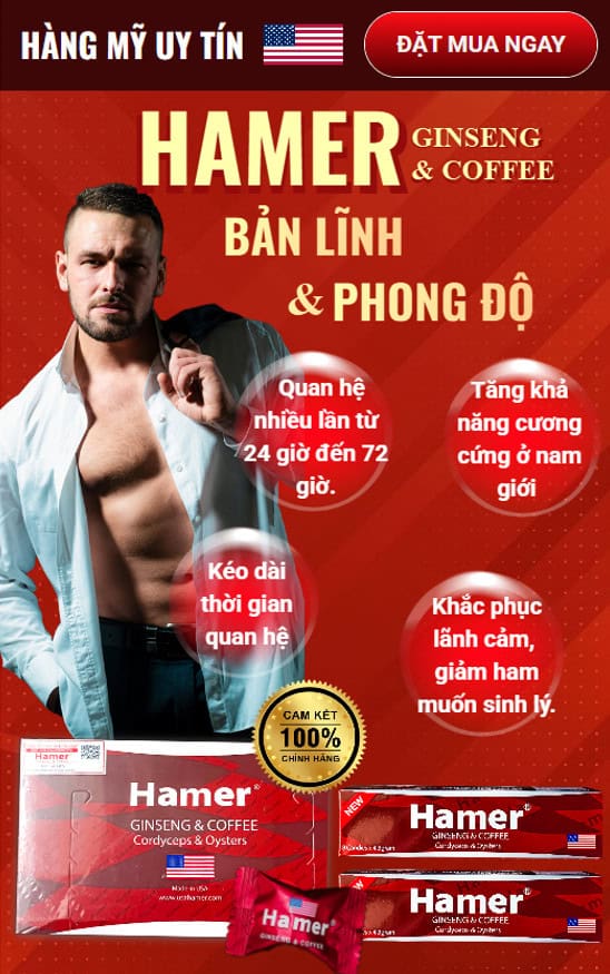 Kẹo Sâm Hamer Mỹ chính hãng 2026 - Hộp 32 viên bao bì đỏ có cờ Mỹ và mã QR